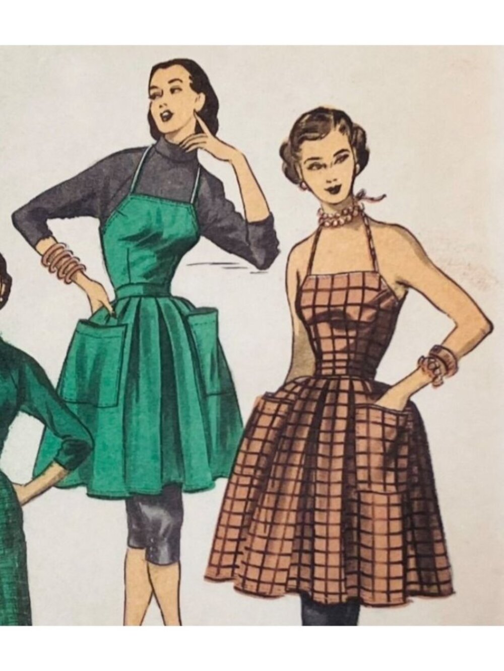 1950s Vintage Apron Pattern Jeanne Campbell NY Times Designer Advance 5992 B34